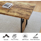 Heritage Farmhouse Dining Table Set with Benches – Seats 4 to 6