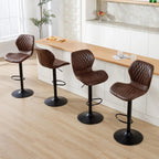 Bar Stools Set of 4, Modern Swivel Counter Height Barstools for Kitchen Island Chairs, Adjustable Fabric Bar Stools with Back