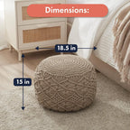 Willow Knit Boho Cotton Pouf Ottoman