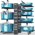 8-Tier Adjustable Pots & Pans Organizer Rack