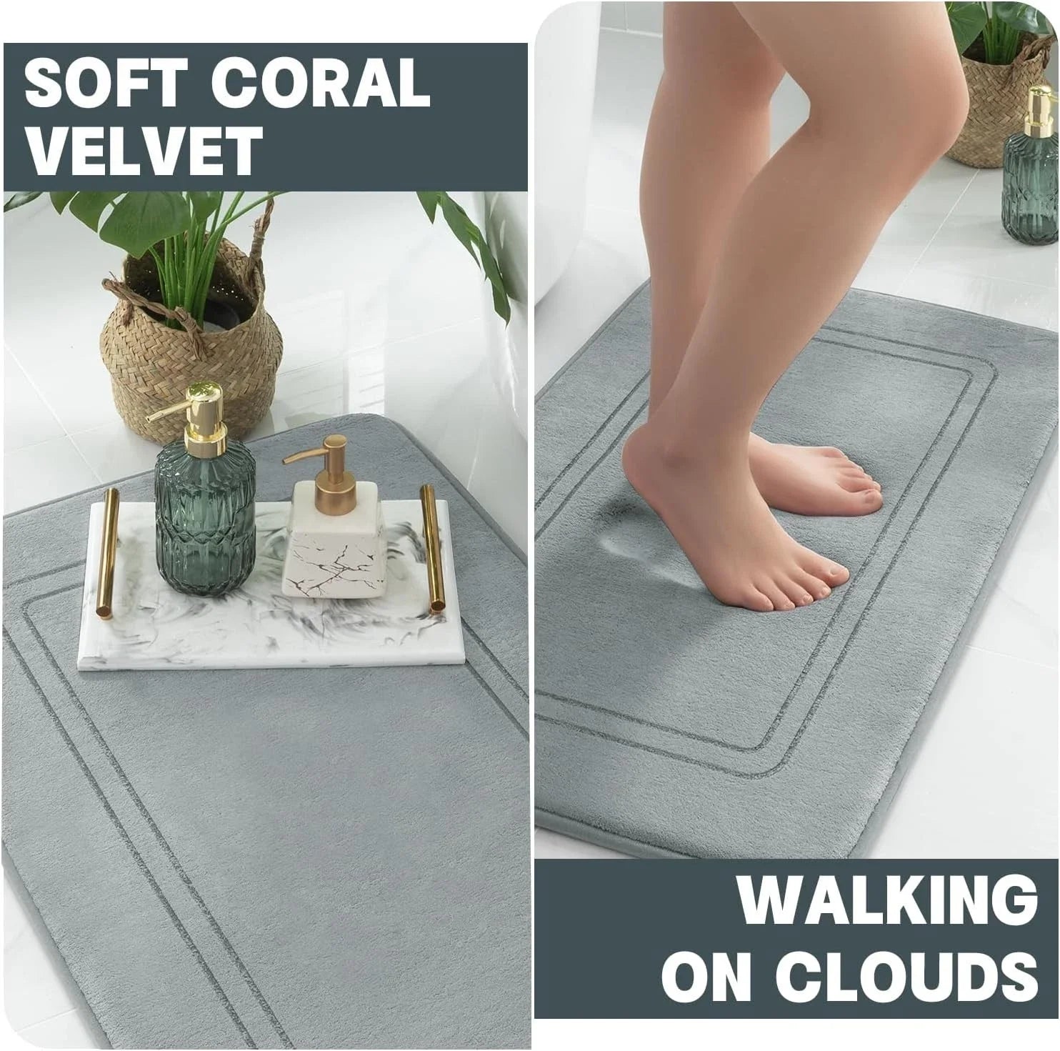 Serenity Cloud Memory Foam Bath Mat Set