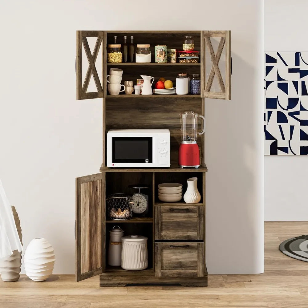 Heritage Farmhouse Pantry Storage Cabinet – 71 Inch