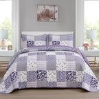 Haven Meadow Boho Floral Quilt Set – 3 Piece