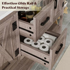 Heritage Farmhouse 60" Double Sink Bathroom Vanity with Barn Doors