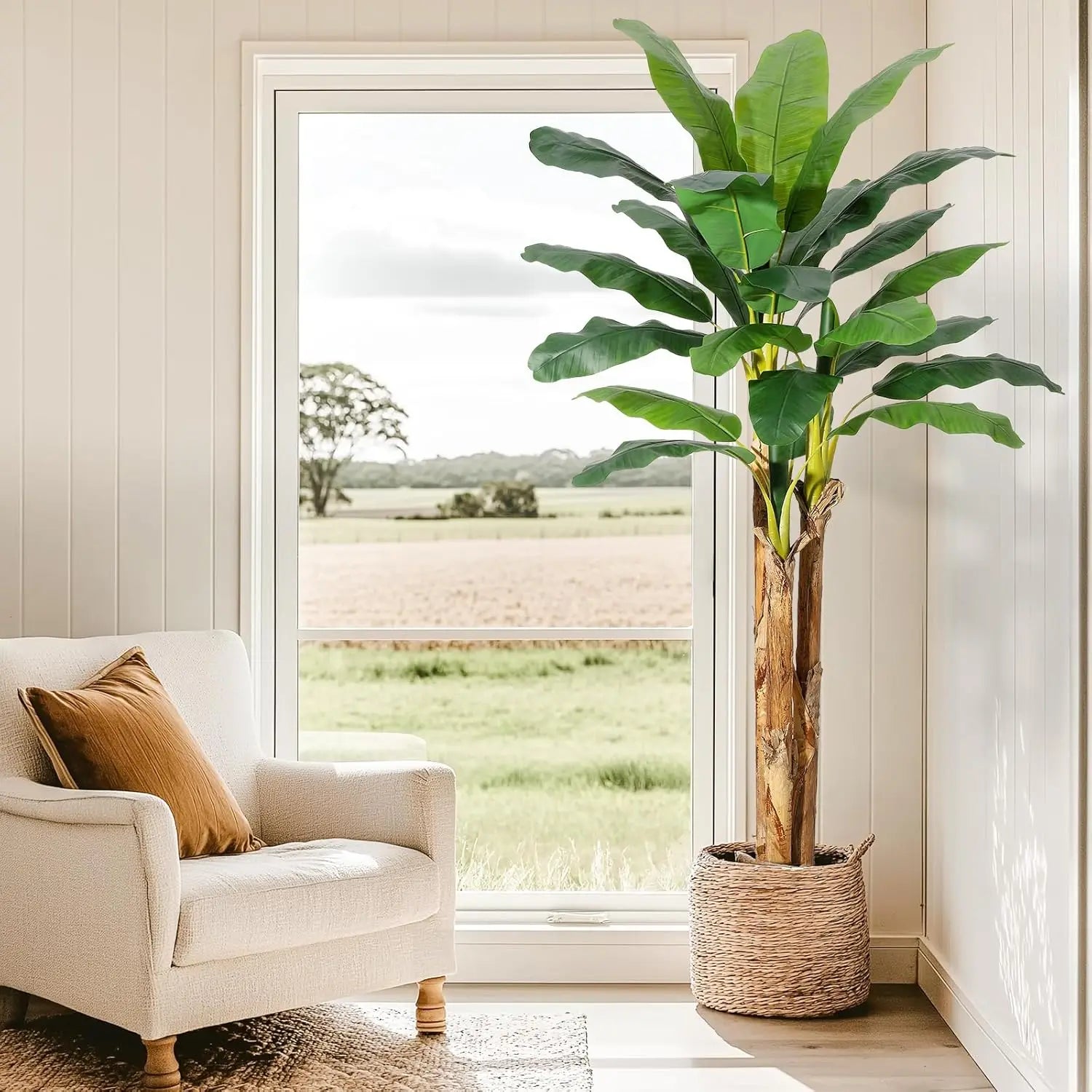 Tropical Haven Faux Banana Tree with Grey Planter – 5FT, 6FT & 7FT