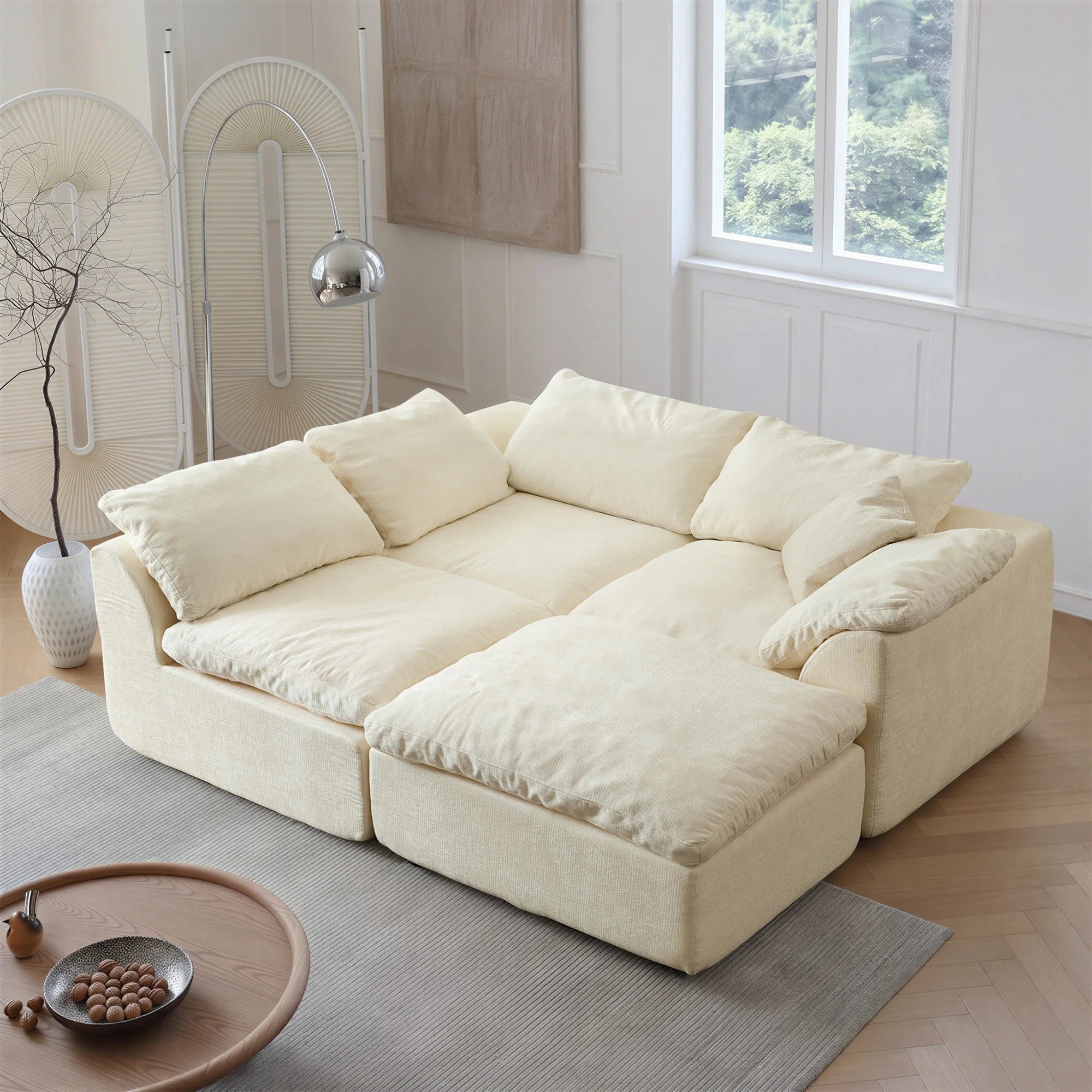 Lounge Cloud Modular Sectional Sofa – Oversized Deep-Seat L-Shaped Sofa Bed