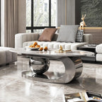 Havencrest Oval Faux Marble Coffee Table