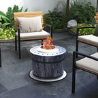 Smokeless Fire Pit with Mat, 20" Firepit, Magnesium Oxide, Black