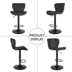 Set of 2 Modern Swivel Bar Stools, Adjustable Faux Leather Upholstered Counter Height Bar Chairs, Custom
