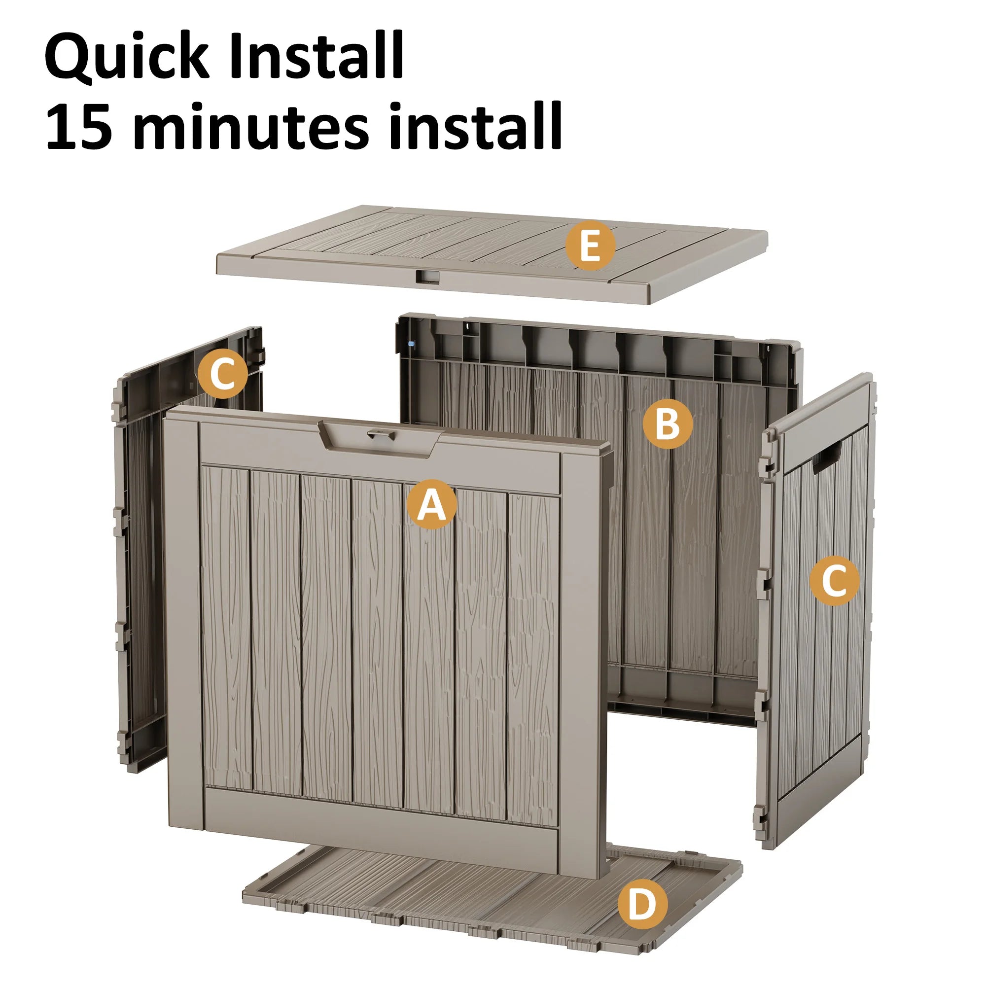 HarborGuard 30-Gallon Weatherproof Outdoor Resin Deck Storage Box