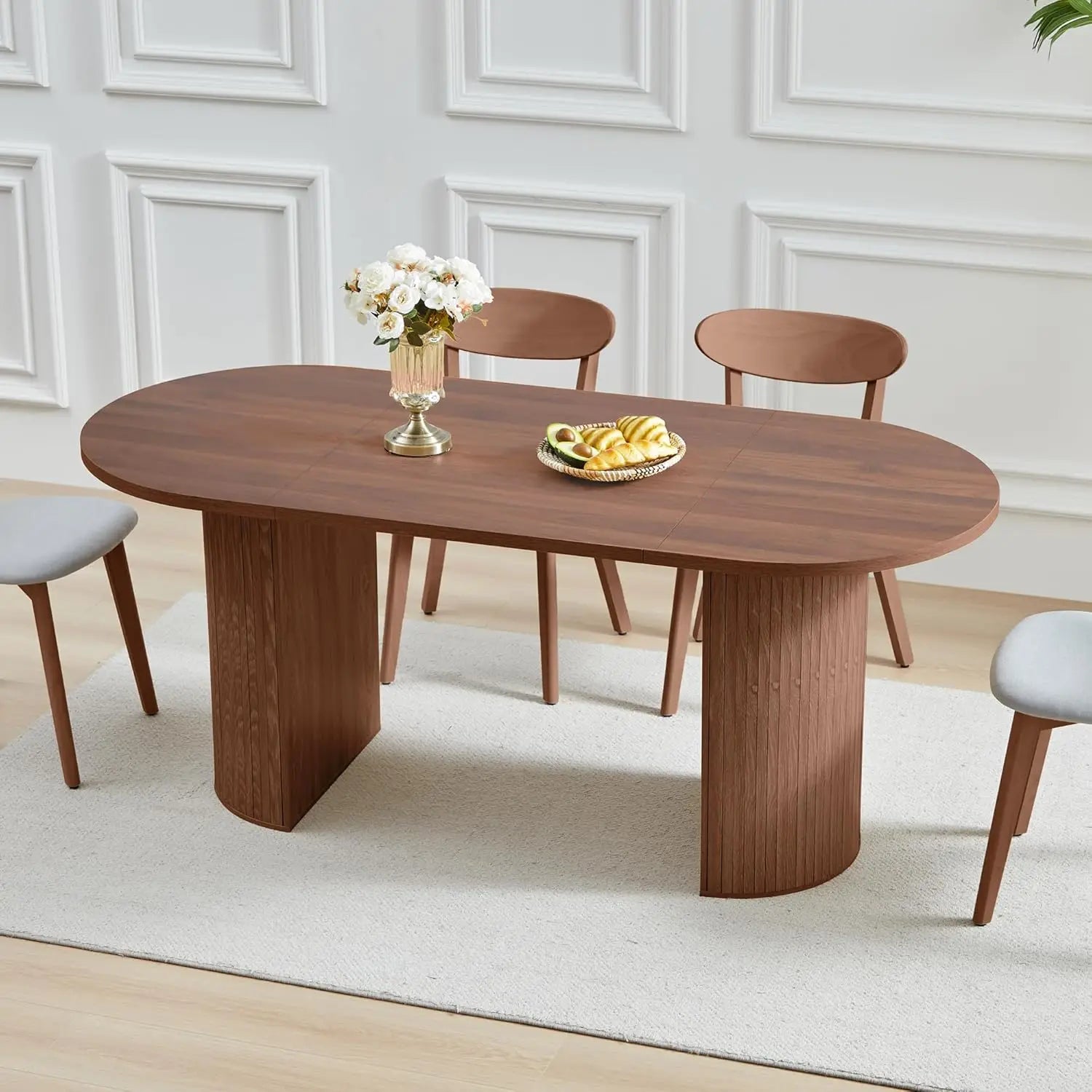 Heritage Ridge Oval Farmhouse Dining Table – 70.8 Inch