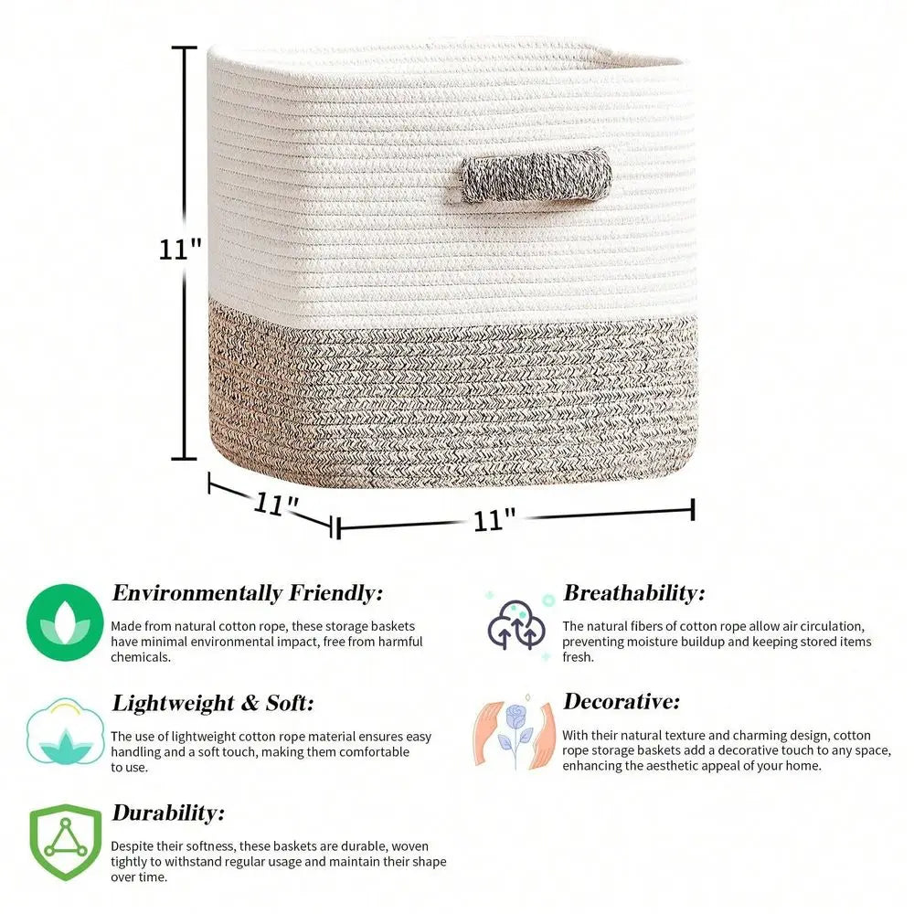 Willow Haven Foldable Woven Storage Cube Baskets – Set of 3
