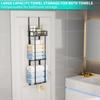 HavenHarbor Over-the-Door & Wall-Mounted Towel Rack with Storage Shelf