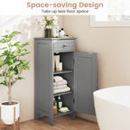 HavenHarbor Slim Bathroom Storage Cabinet with Drawer & Adjustable Shelves