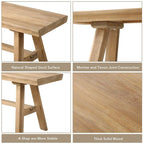 Haven Heritage Farmhouse Solid Wood Bench – 55 Inch