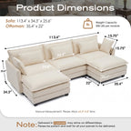 Modular Cloud Sectional Sofa with Ottoman