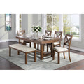 Brown & Beige Dining Set with Bench