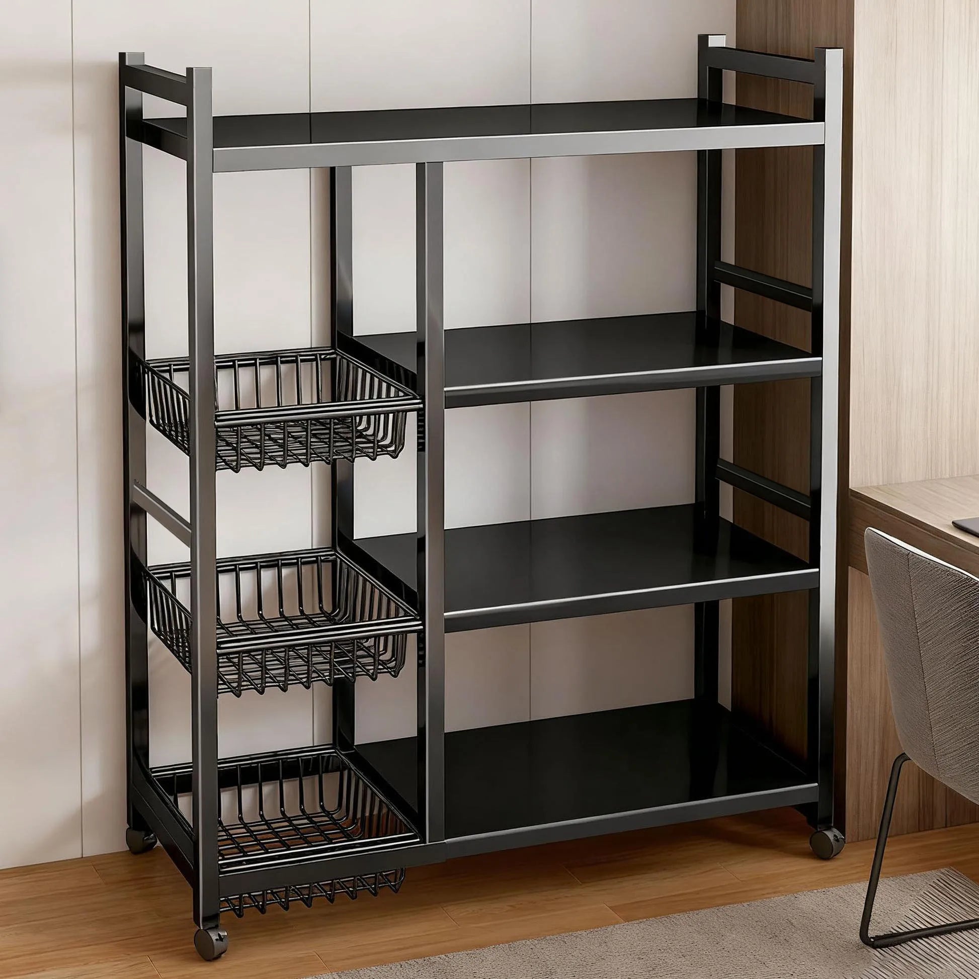 Haven Ridge Rolling Kitchen Storage Cart – 4 Tier Organizer