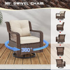 Harbor Pointe 6-Piece Swivel Patio Conversation Set