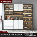 Modern Pine Sideboard Cabinet with Glass Doors