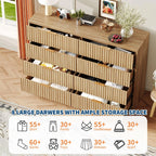 Fluted 8-Drawer Modern Dresser