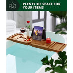 Serenity Retreat Foldable Bamboo Bath Caddy Tray