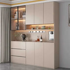 Modern Pine Sideboard Cabinet with Glass Doors