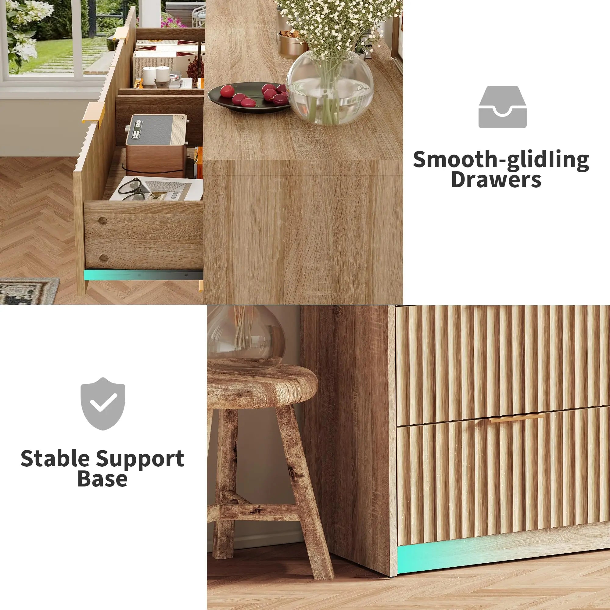 Fluted 8-Drawer Modern Dresser