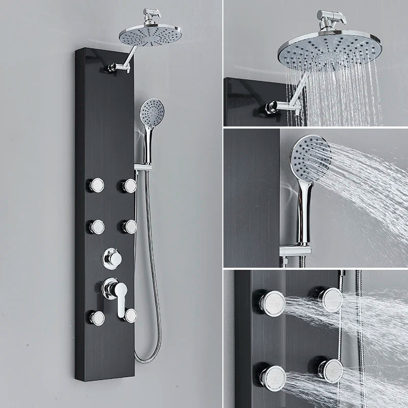 Cascade Spa Luxury Shower Panel System with LED Temperature Display