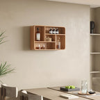 Nordic Oak Wall-Mounted Wine & Bottle Display Rack