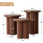 Nesting Coffee Table Set of 3, Mid Century Modern Wooden Accent Tables for Living Room Home Office Small Space