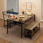 4-Piece Rectangle Dining Table for 4 Farmhouse Kitchen Table Small Dinner Table Kitchen Dinning Table for Dining Room  Apartments