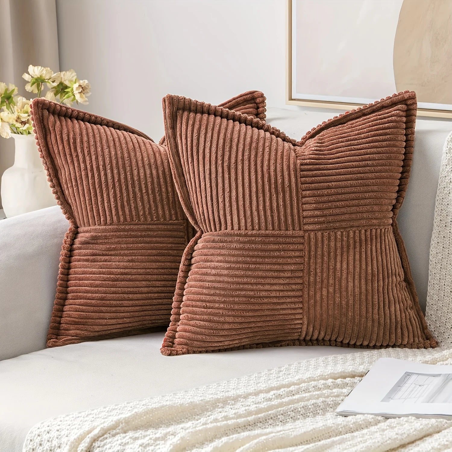 Willow Ridge Corduroy Striped Pillow Cover Set – 2 Piece