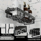 HavenHarbor 6-Piece Adhesive Shower Caddy & Bathroom Organizer Set