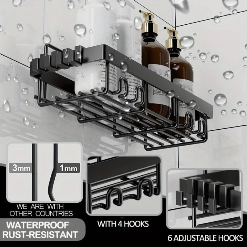 HavenHarbor 6-Piece Adhesive Shower Caddy & Bathroom Organizer Set