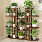 Evergrove 11-Tier Carbonized Wood Plant Display Shelf