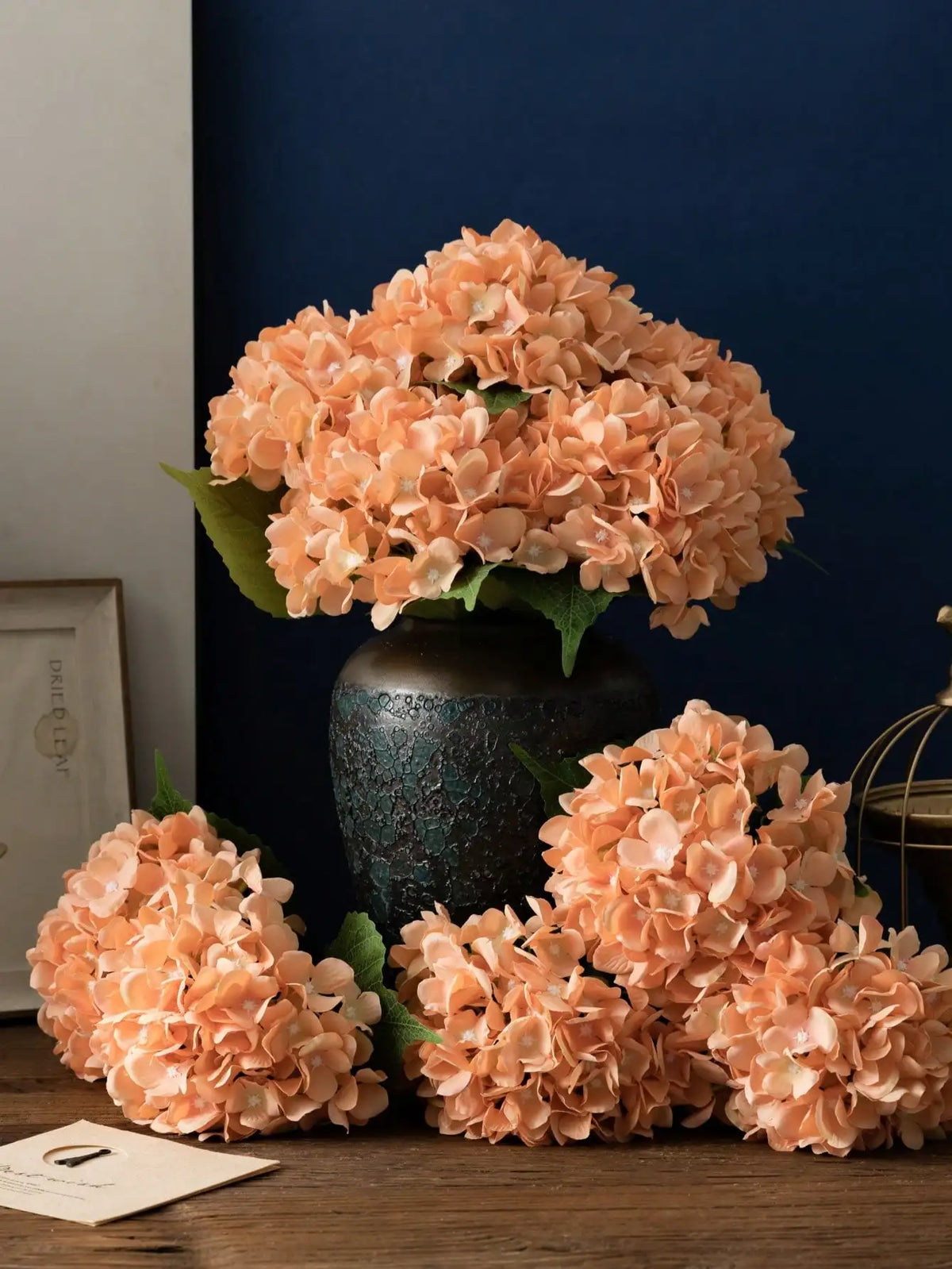 MEHELANY 1pc Light Green Artificial Hydrangea Flower, Realistic Silk High-Quality Artificial Flower, Suitable For DIY Wedding Bouquet, Party, Autumn Home Living Room Kitchen Garden Hotel Office Decoration,  Thanksgiving Harve