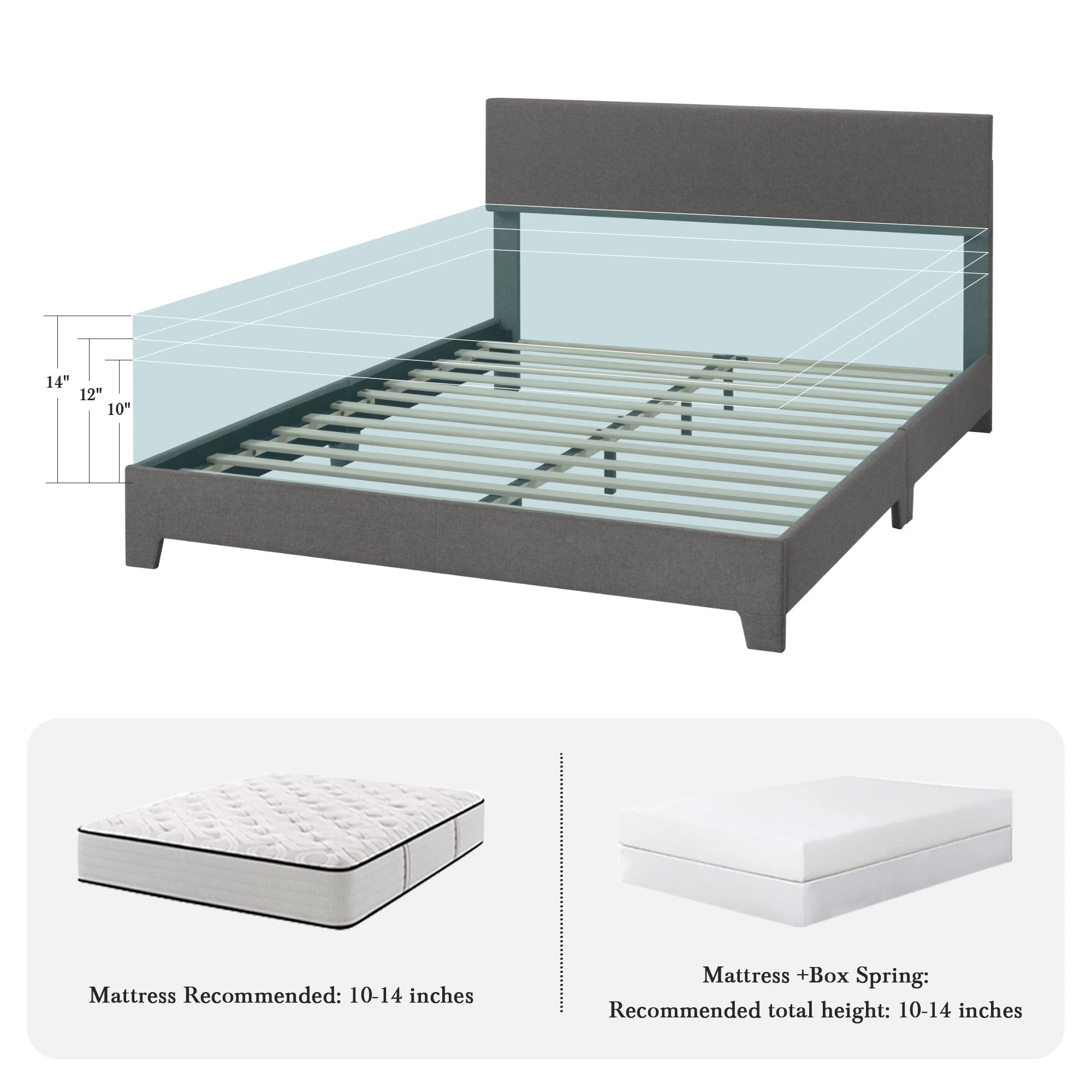 Aspen Haven Upholstered Platform Bed Frame
