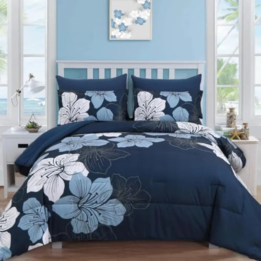 Coastal Bloom 7-Piece Floral Comforter Set
