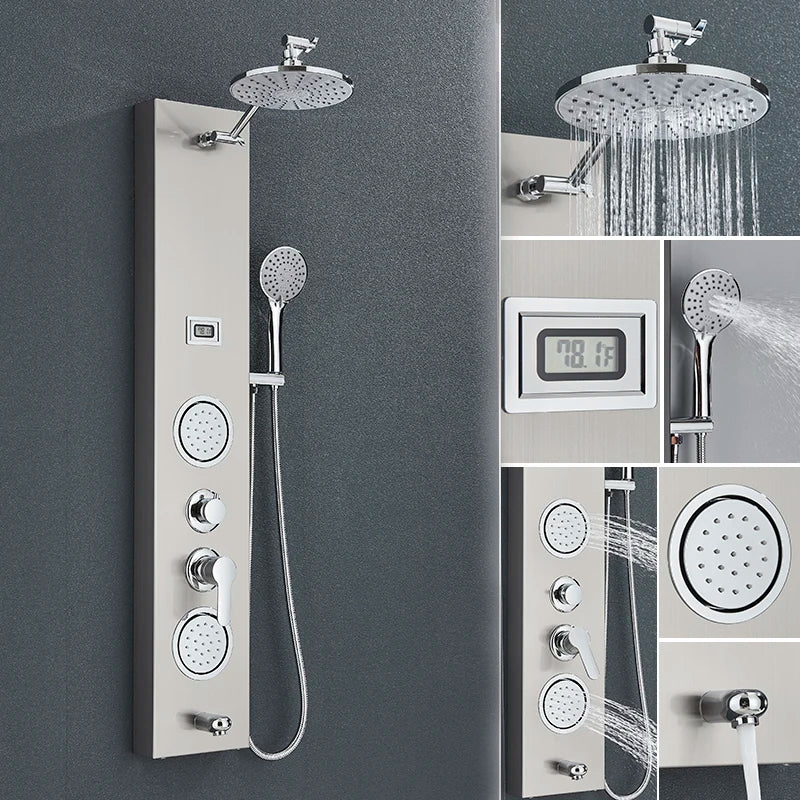 Cascade Spa Luxury Shower Panel System with LED Temperature Display