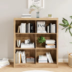 Heritage Farmhouse Bookshelf with Wicker Storage Baskets