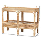 Landers Farmhouse Console Table with Baskets & Storage Shelf