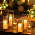 Ribbed Glass Candle Holder & Vase Set – 6 Piece