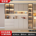 Modern Pine Sideboard Cabinet with Glass Doors