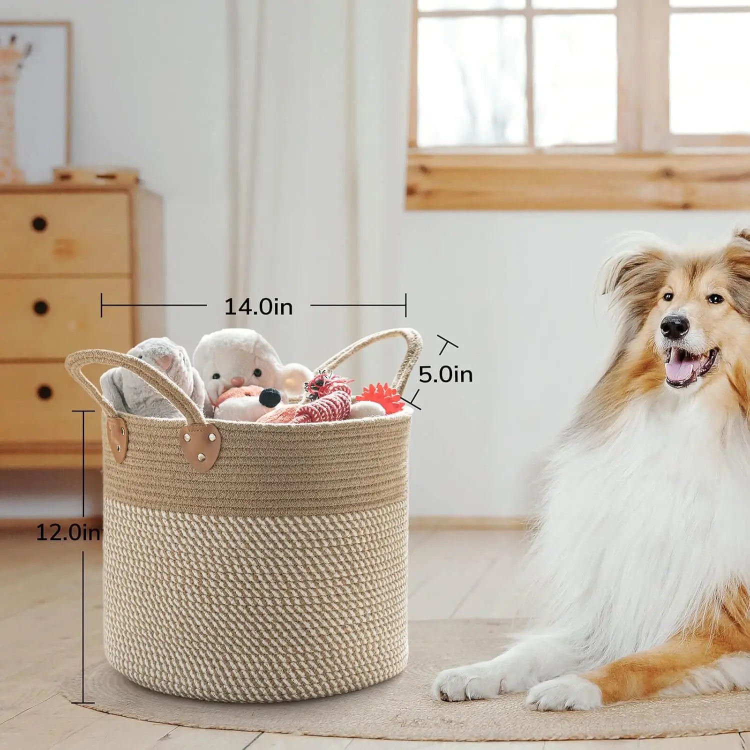 Willow Haven White Wicker Storage Basket