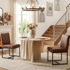 Monroe Mid-Century Linen Dining Chairs with Gold Frame