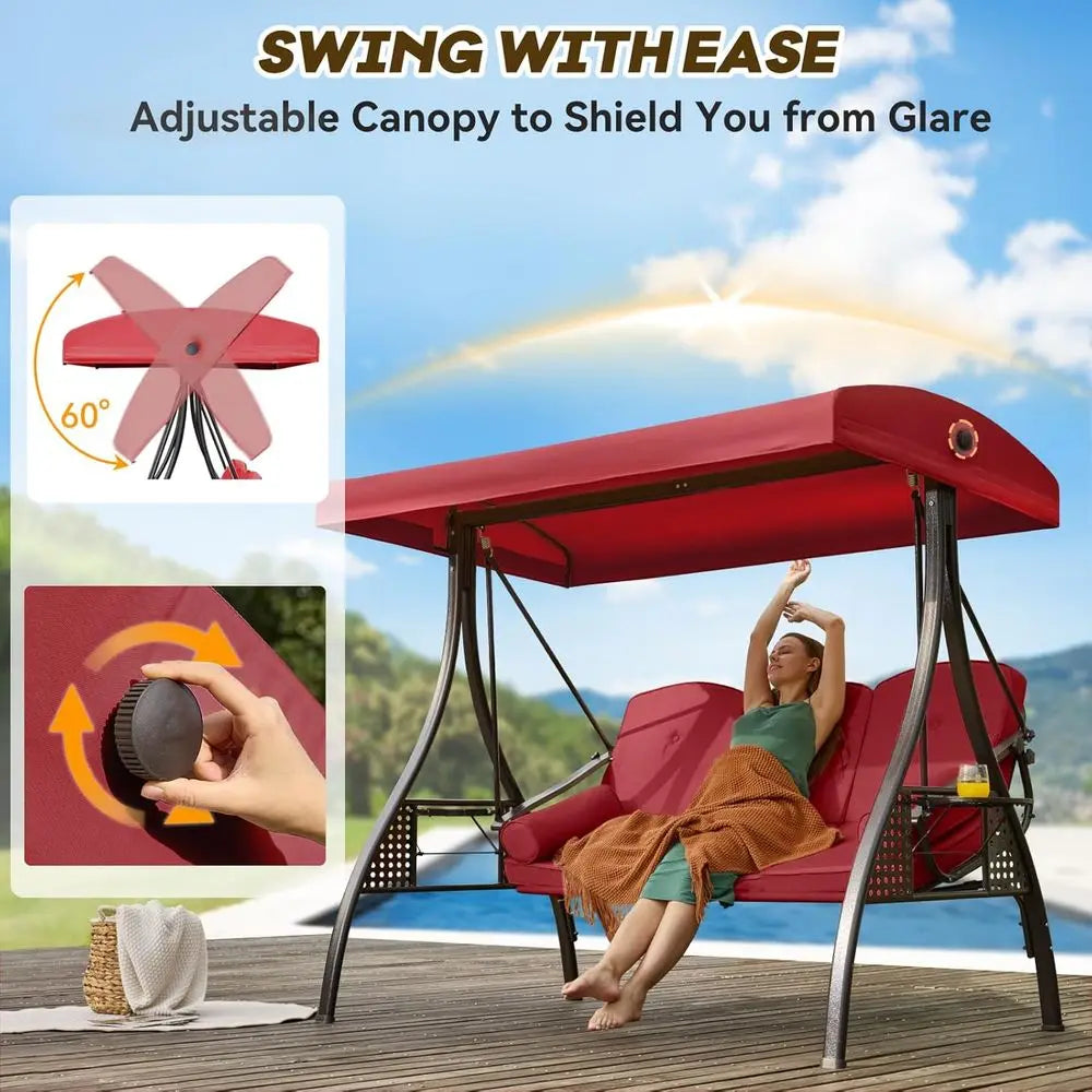 Vineyard Retreat 3-in-1 Outdoor Patio Swing