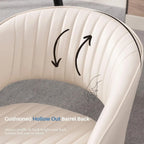 Luxe Haven Cream Faux Leather Dining Chairs with Gold Legs