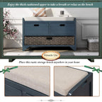 Willow Haven Farmhouse Storage Bench Ottoman