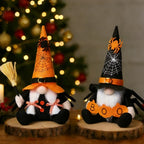 Halloween Spider Puppet Ornament Set – Black & Orange Spooky Décor 2-Piece